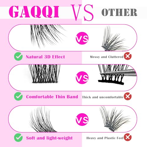GAQQI Cluster Lash Extensions 10-14mm 3D Volume 120 Pack