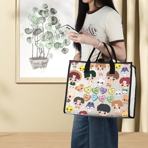 LEVLO Korean Group Stay Cosmetic Makeup Bag Korean Group Fans Gift Korean Group Cartoon Member Makeup Zipper Pouch Bag (SK LT)