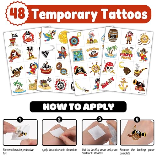 Pirate Punch Balloons Party Pack 24ct + 48 Tattoos