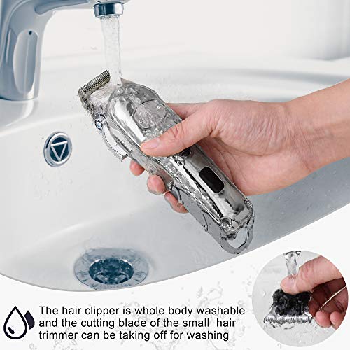 Hatteker Hair Clipper for Men IPX7 Waterproof Cordless Barber Clipper for Hair Cutting Kit with T-Blade Trimmer Beard Trimmer Clipper Professional USB Rechargeable