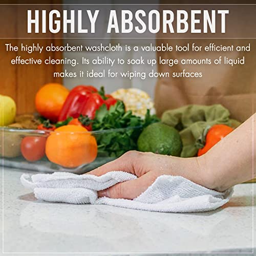 24 Pack Cotton Washcloths - Absorbent Bath Towels