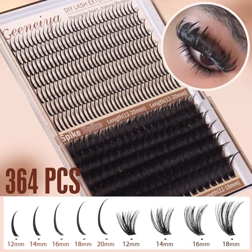 Geeneiya 100D Spike & Volume Lash Clusters Kit, 12-20mm