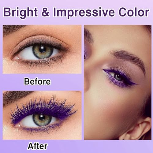 Purple Mascara & Eyeliner Set - 5D Waterproof Long Lasting