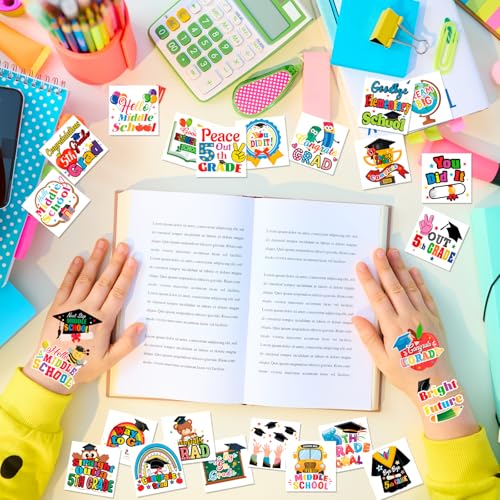 5th Grade Graduation Tattoos - 72pc Temporary Tattoo Stickers