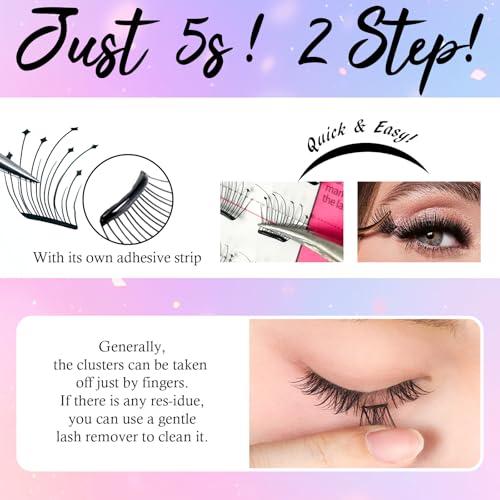 Self-Adhesive Eyelash Clusters - Soft Faux Mink, No Glue Needed