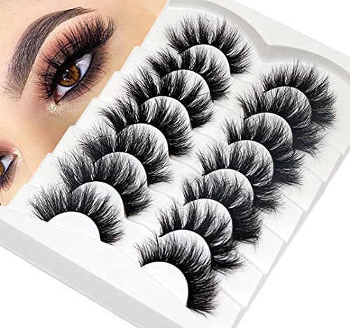 Losha Fluffy False Eyelashes 7 Pairs | 3D Faux Mink Lashes