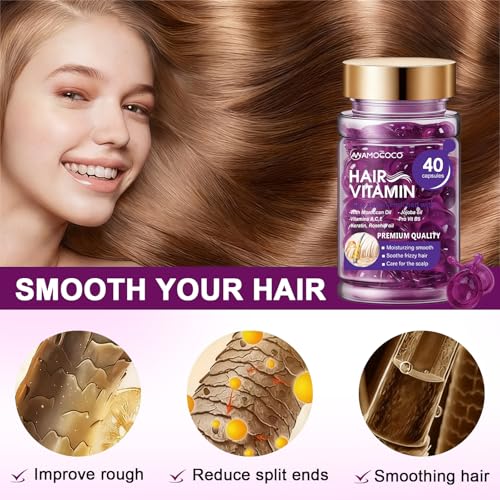Hair Oil Capsules with Keratin & Argan Oil - 40 Pack