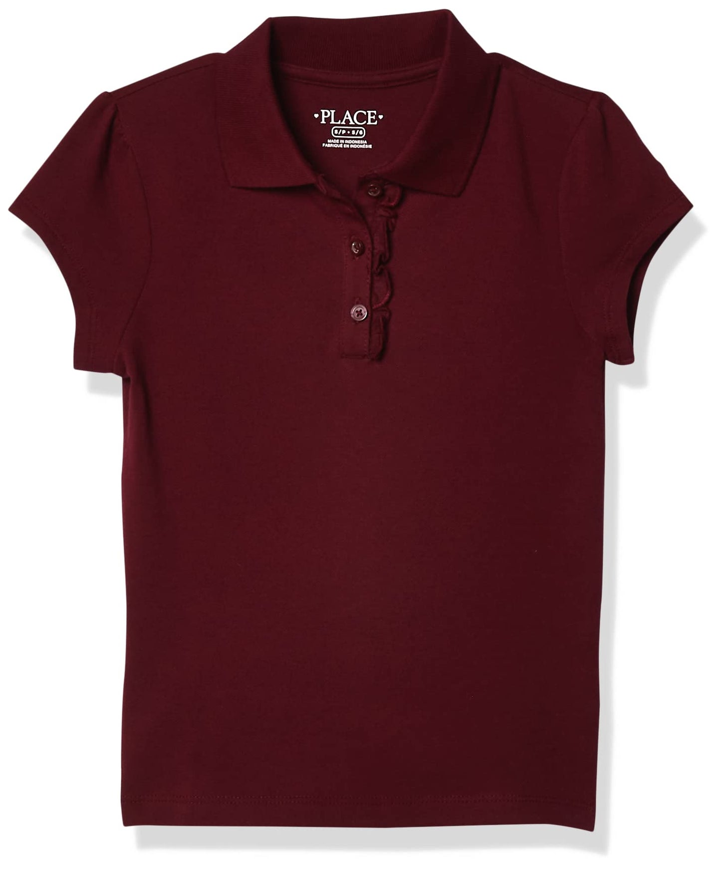 The Children's Place girls Uniform Pique Polo Shirt, Rubine, X-Small US