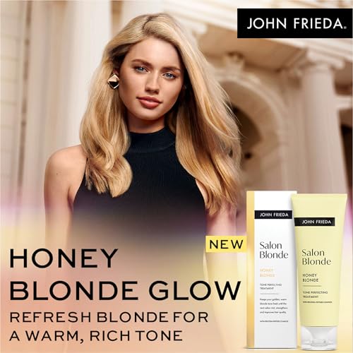 John Frieda Salon Blonde Honey Tone Perfecting Treatment with Protein-Peptide Complex, Hair Toner, Toner for Blonde Hair 4 fl oz