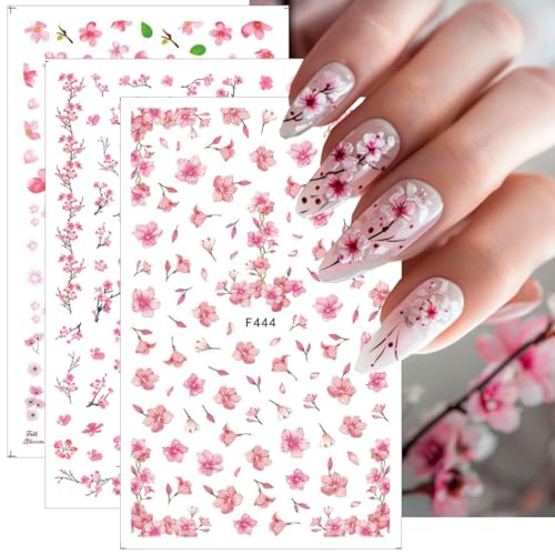 6 Sheets Heart Flowers Star Nail Stickers for Nail Art, Laser Silver Gold Star Flower Nail Decals 3D Self-Adhesive Nail Art Stickers Glitter Star Nail Art Design Decorations for Women DIY Nails Tip