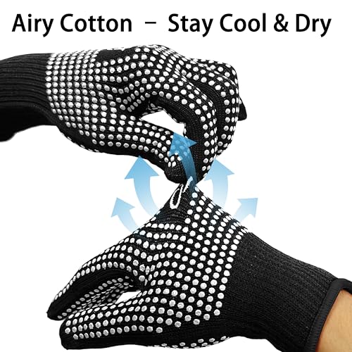 Heat Resistant Gloves for Hair Styling – Silicone Grip, 2 Pair