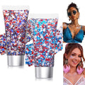 4th of July Body Glitter Stick - Red White Blue, 2 Pack