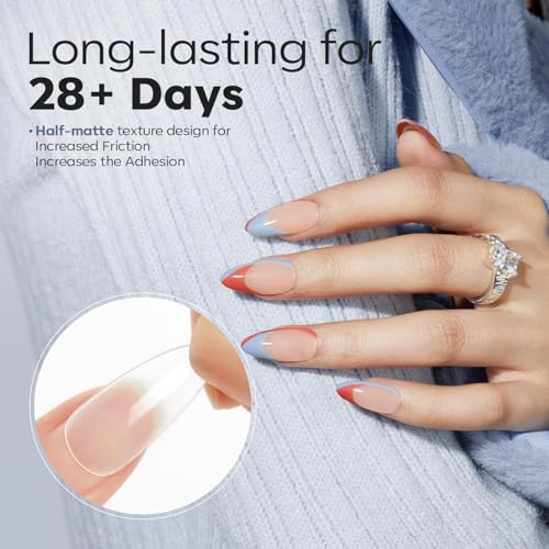 Modelones Almond Nail Tips - 510Pcs Medium Gel Half Matte