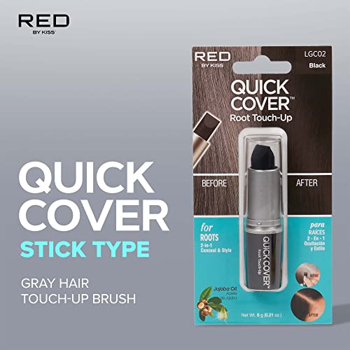 RED by Kiss Quick Cover Root Touch Up Stick Black