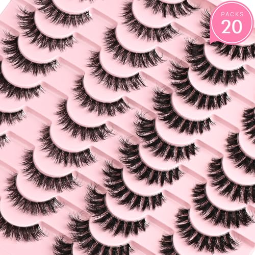 Wispy False Eyelashes 20 Pairs Cat Eye Clear Band