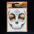 Day of The Dead White Rhinestone Face Jewels Stickers