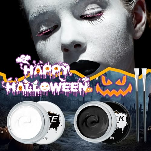Black & White Face Paint Kit with Brushes