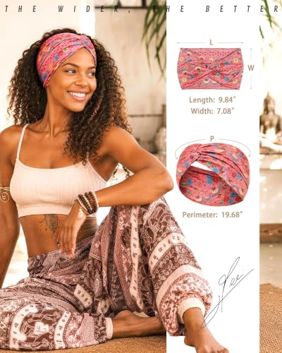 REOTECALL Extra Wide Non-Slip Headbands for Women - 6 Pack