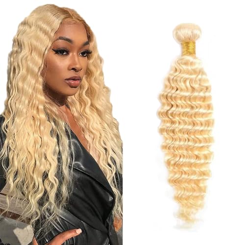613 Deep Wave Human Hair Bundle 16 Inch 50g Blonde