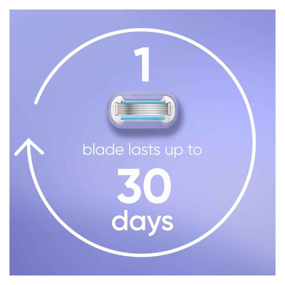 Gillette Venus Deluxe Smooth Swirl Women's Razor Handle + 4 Blade Refills, Flexible Handle and Pivoting Head, Holiday Gifts for Women