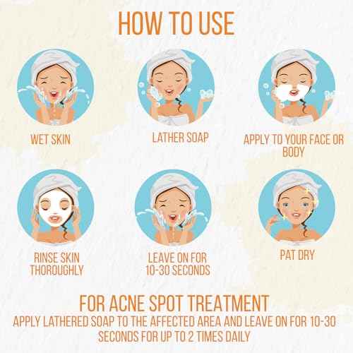 Natural Turmeric Soap Bar for Face & Body ? Turmeric Skin Brightening Soap for Dark Spots, Intimate Areas, Underarms ? Face Wash Reduces Acne, Fades Scars & Cleanses Skin ? 5oz Bars