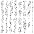 24 Black Flower Temporary Tattoos for Women - Waterproof
