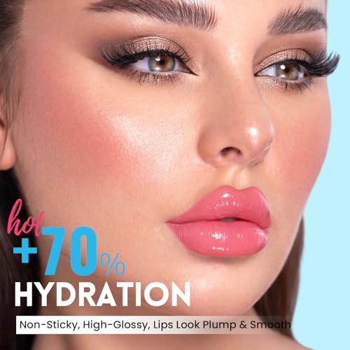 Pudaier Excellent Recovery Glossy Lip Stain, Moisturizing Lip Care Tinted Lip Oil, Hydrating Plumping Lip Gloss Balm, Non-Sticky Long Lasting Light Texture LipGloss Oil for Dry Lip (05 Muted Flame)