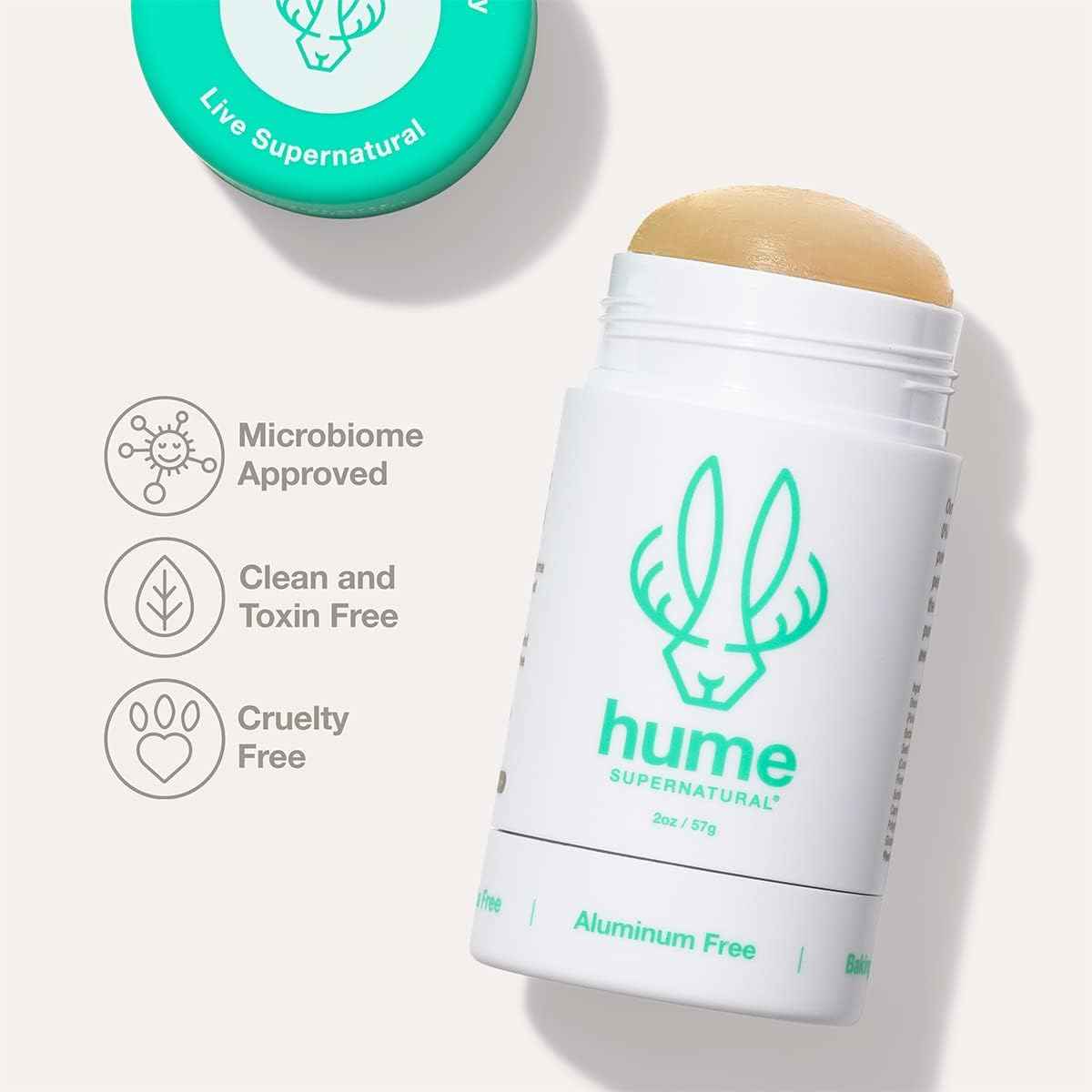 Hume Supernatural Probiotic Roll‑On Deodorant, Aluminum‑Free & Plant‑Based, Gentle on Sensitive Skin, Quick‑Drying, Long‑Lasting Sweat & Odour Protection for Teens & Adults Desert Bloom - 2-Pack