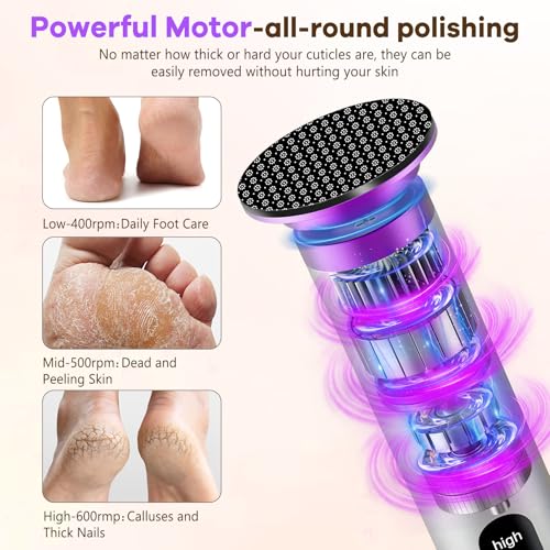 Electric Foot Callus Remover - Rechargeable 3-Speed File