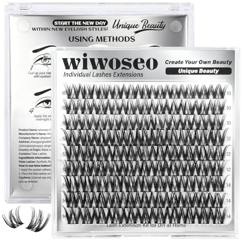 wiwoseo Flora Lash Clusters D Curl 10-14mm Wispy