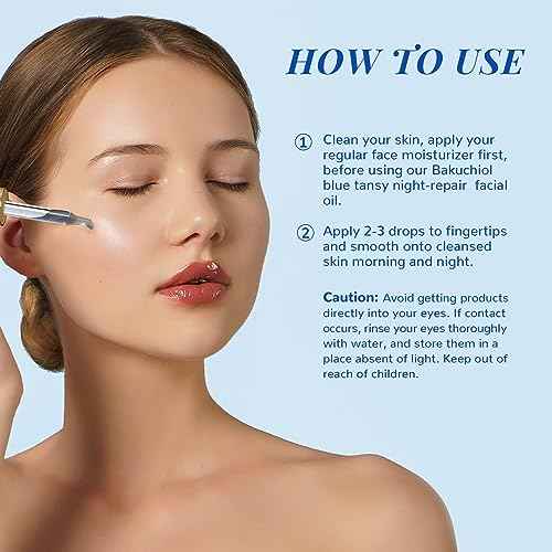 ANAI RUI Bakuchiol Blue Tansy Night-Repair Facial Oil Natural Retinol Alternative + Squalane Jojoba, for Deep Wrinkles & Fine Lines Soothing,Calm & Soothe Redness,Hydrating, Balancing, 1 FL.OZ