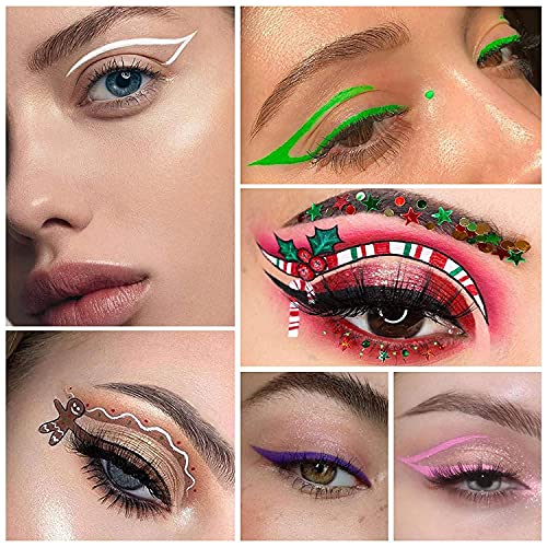 14 Colored Eyeliners - Liquid Color Eyeliner Highly Pigmented - White Eyeliner - Liquid Liner Coloful Set - Vivid Matte Eye Makeup