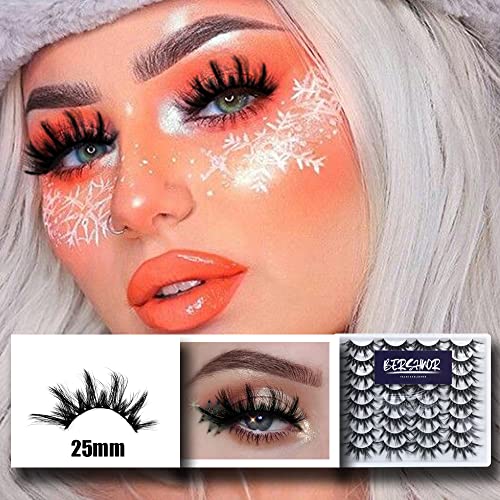 25MM Faux Mink False Eyelashes - 16 Pairs Dramatic Fluffy Lashes