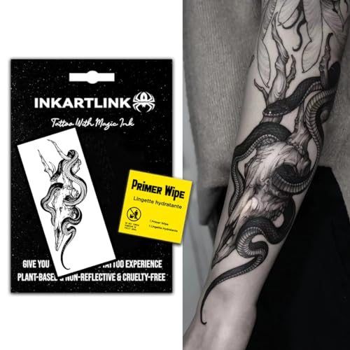 INKARTLINK Semi Permanent Tattoos, Realistic Temporary Tattoos, Snake Tattoos for Cool Boys and Girls, Waterproof and Non-reflective, Exquisite Packaging, Unique Design(Snake 4)
