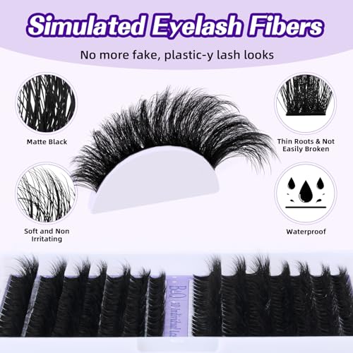 100D+200D Fluffy Lash Clusters Kit 10-18MM DIY Eyelash Extensions