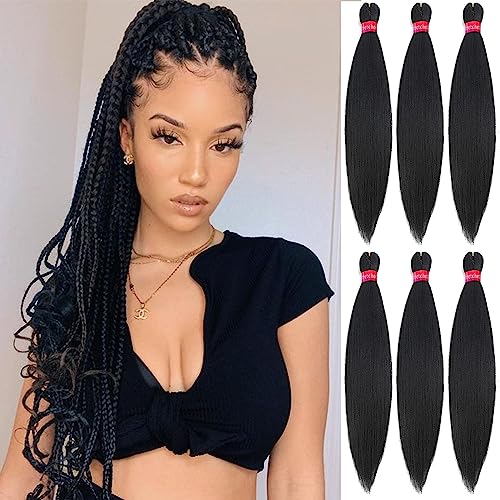 Red Braiding Hair 26 Inch Hair Extensions Professional Synthetic 6 Packs Braid Hair Crochet Braids, Soft Yaki Texture, Itch Free, Hot Water Setting