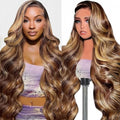 Honey Blonde 30-Inch Lace Front Wig - Ombre Body Wave Human Hair