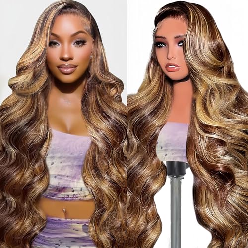 Honey Blonde 30-Inch Lace Front Wig - Ombre Body Wave Human Hair