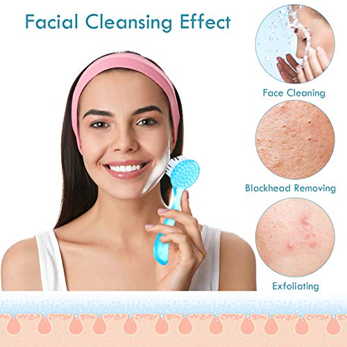 3-Pack Facial Cleansing Brush Set - Soft Bristle Face Scrubber