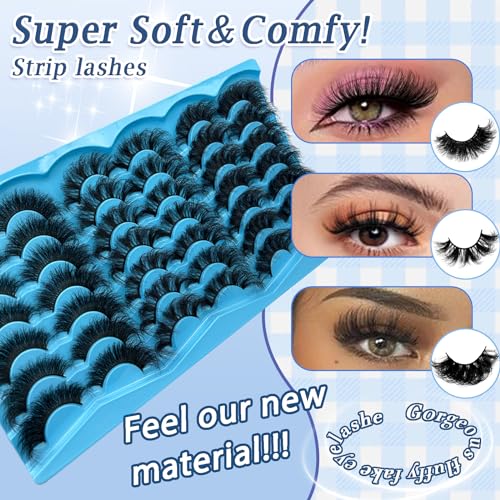 21 Pairs False Eyelashes 18-25mm 8D Volume D Curl Mink