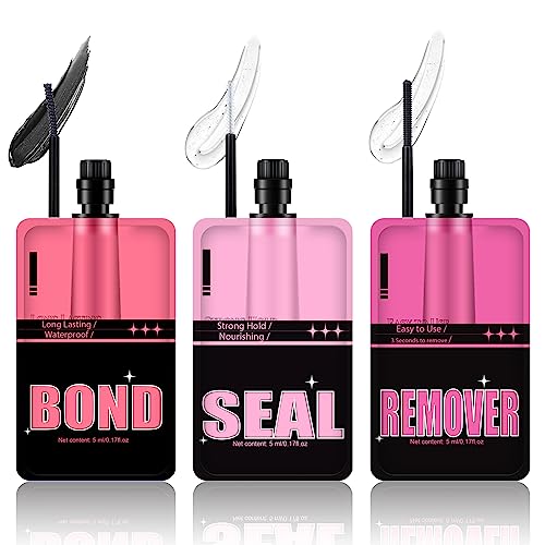 Mavphnee 3-in-1 Lash Bond, Seal & Remover Kit - Waterproof Eyelash Adhesive for DIY Extensions - Travel Pack