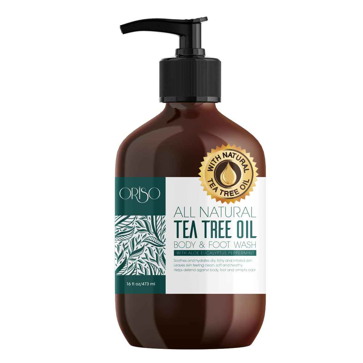 Tea Tree Oil Body Wash and Tea Tree Oil Foot Soak - Athletes Foot Treatment for Cracked and Dry Feet - Stubborn Foot Odor - Softens Calluses - Better Toe Nail Health
