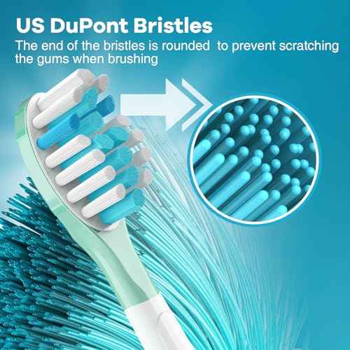 Aoremon Replacement Heads for Sonciare C3: Toothbrush Heads fit for Philips Sonicare 2 Series 3 Series ProtectiveClean DiamondClean FlexCare HealthyWhite 4100 5100 6100 G3 W3 C2 G2 C1, 4 Count,White