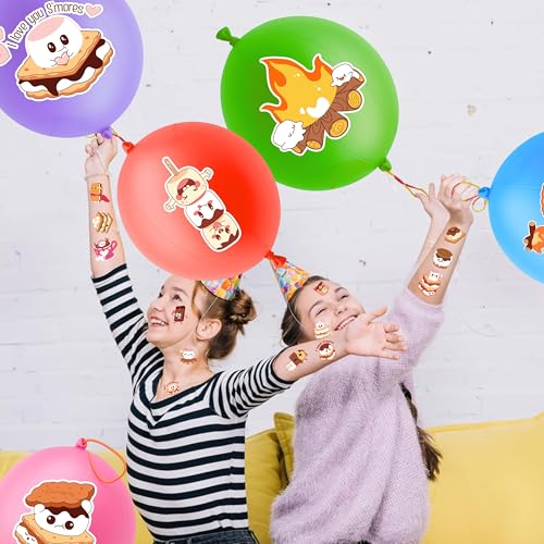 S'Mores Party Favors Pack - 72 Piece Set with Tattoos & Balloons