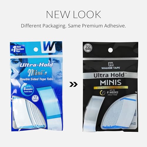 Walker Tape Ultra Hold Mini Tape Tabs 72 Pack for Wigs & Extensions - Double Sided, Strong Bonding, Precise Application