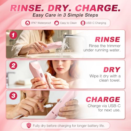 2-in-1 Bikini Trimmer for Women - Electric Razor for Sensitive Areas