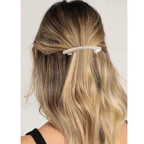 4 Pcs Rhinestone Hair Clips for Women Hair Barrettes Silver Bridal hair accessories for Wedding Party Everyday