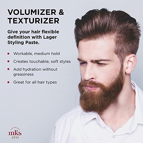 MKS eco for Men Lager Hair Styling Paste, Sandalwood Scent - 4 oz