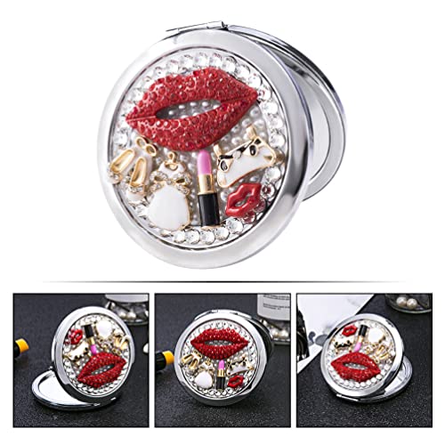 Beaupretty Travel Purse Mirror Lips Compact Mirror Compact Double Sides Mirror for Women