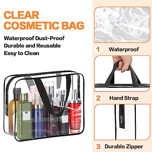 Clear Makeup Organizer Bag 2-Pack | Waterproof Cosmetic Tote